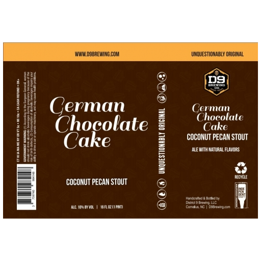 German Chocolate Cake D9 Brewing Company Brewerydb Com